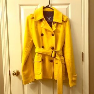 Mustard American Eagle Pea coat